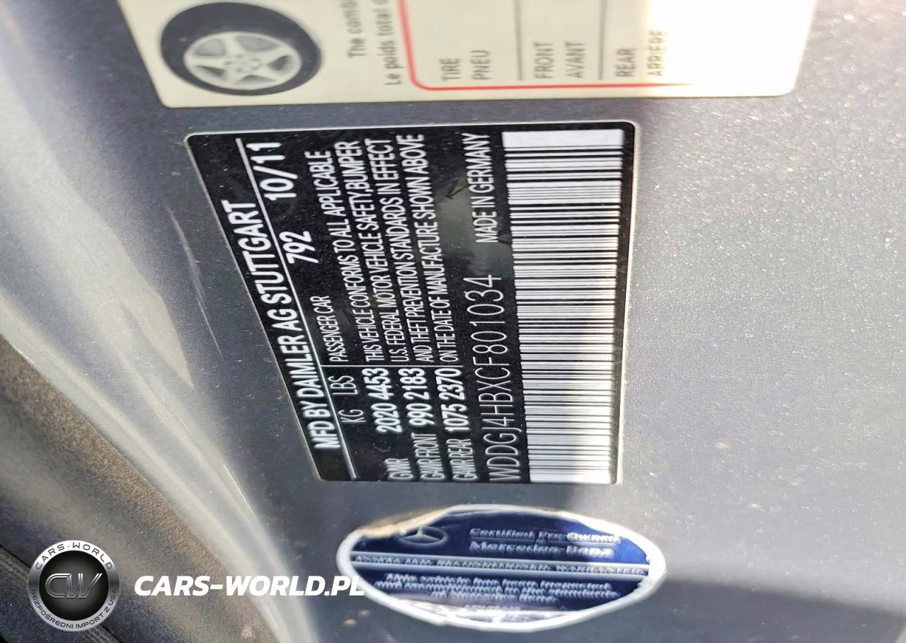 2012 Mercedes-Benz C 250 VIN:WDDGJ4HBXCF801034 - 12