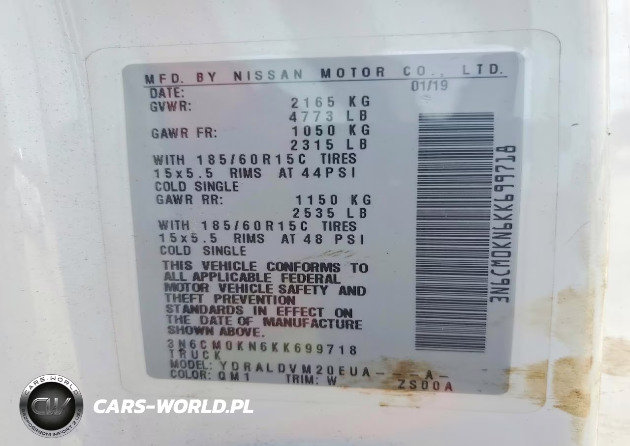 2019 Nissan Nv200 S VIN:3N6CM0KN6KK699718 - 12