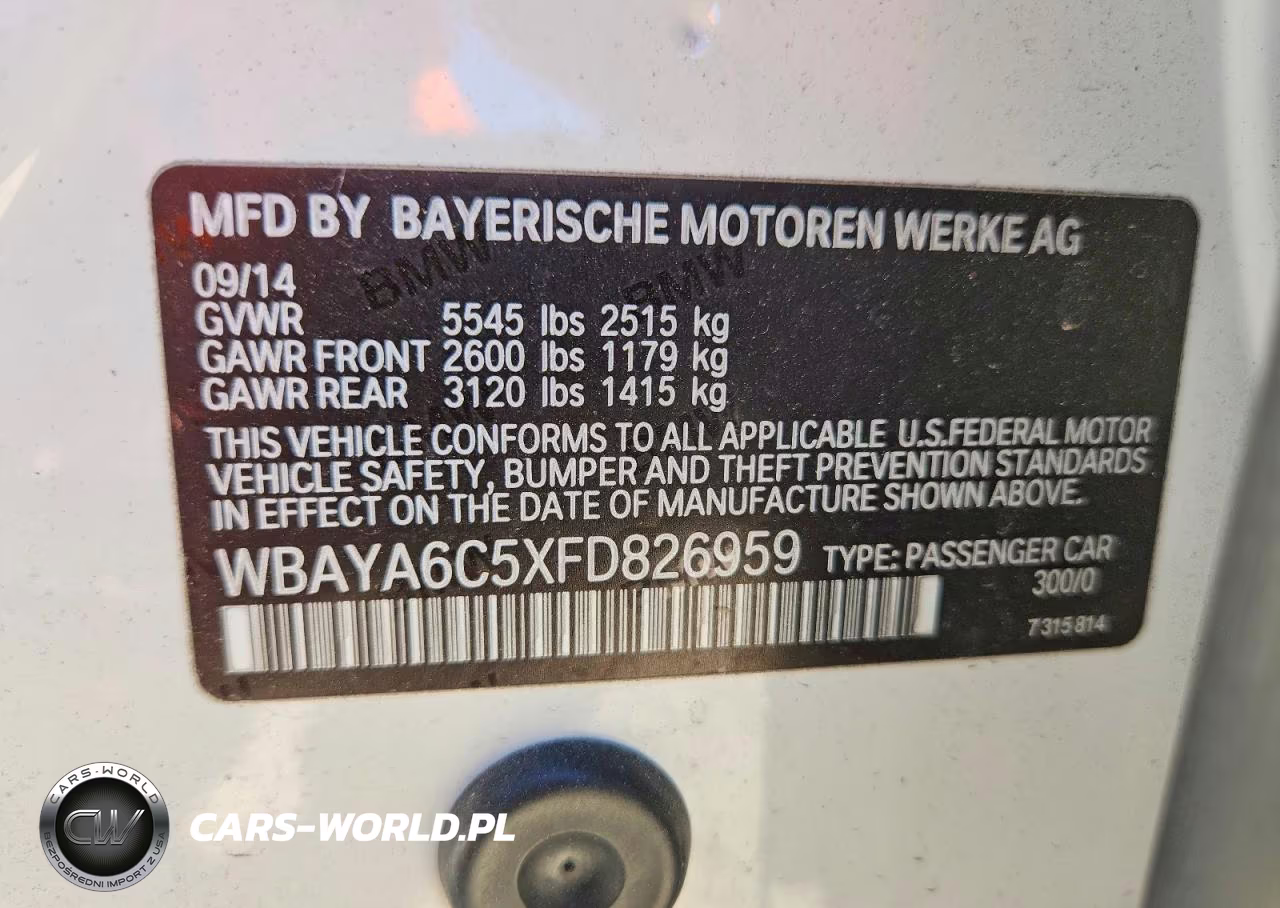 2015 BMW 740 I VIN:WBAYA6C5XFD826959 - 13