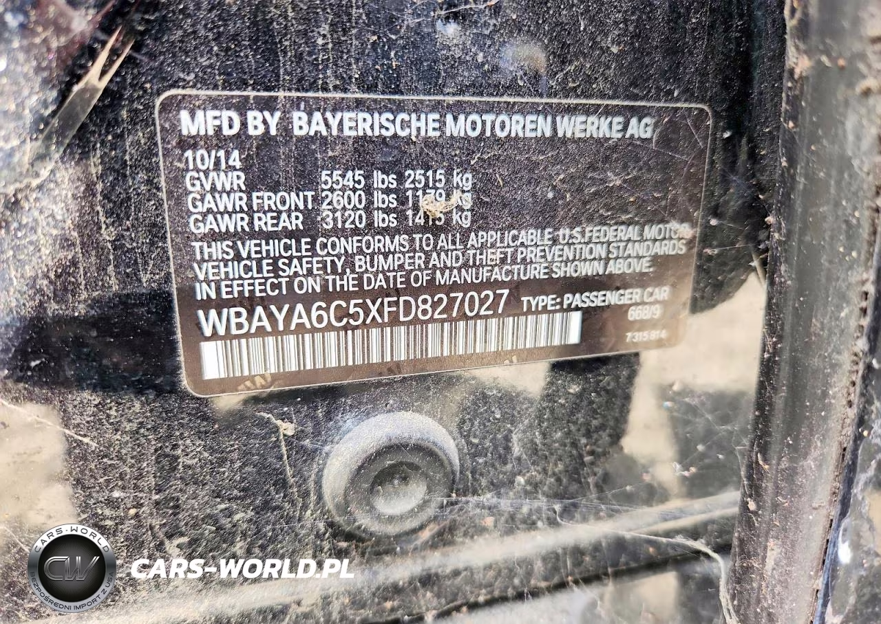 2015 BMW 7 Series VIN:WBAYA6C5XFD827027 - 13