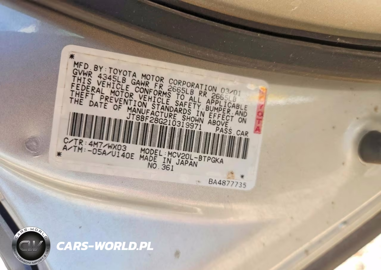 2001 Lexus Es 300 VIN:JT8BF28G210319971 - 12