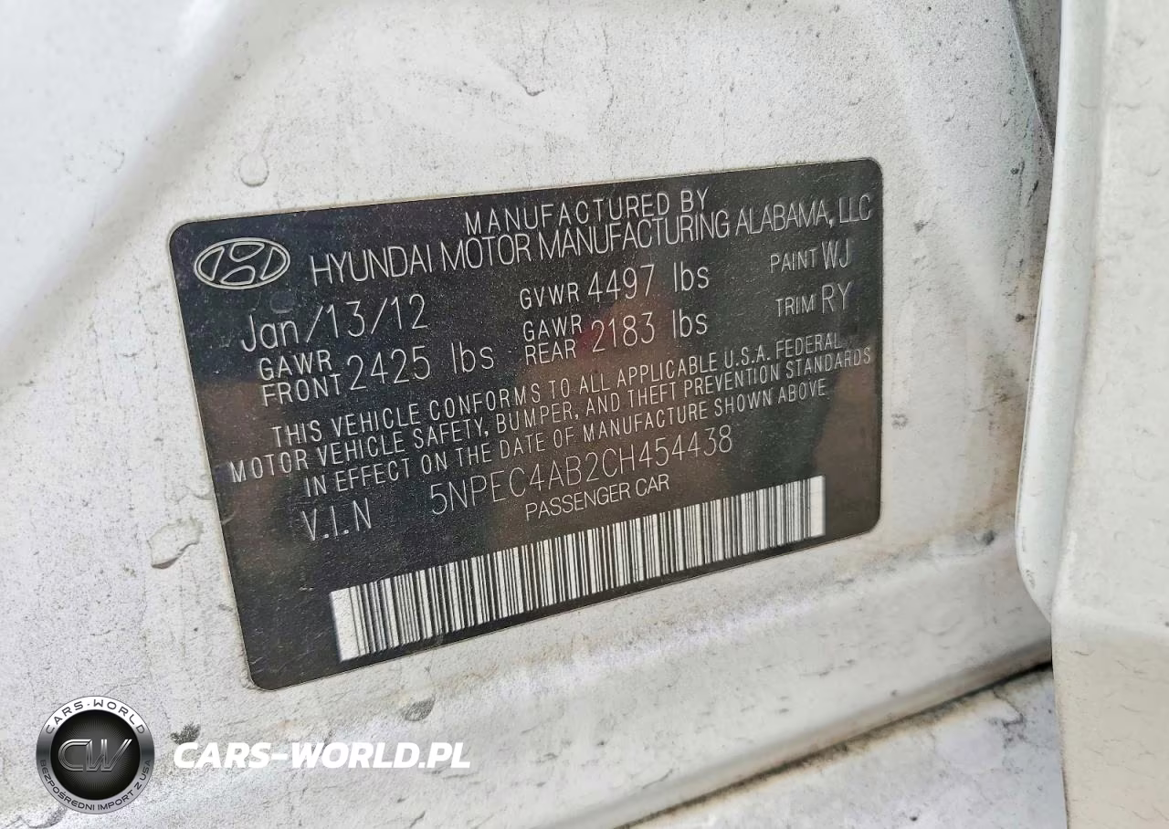 2012 Hyundai Sonata Limited 2.0T VIN:5NPEC4AB2CH454438 - 12