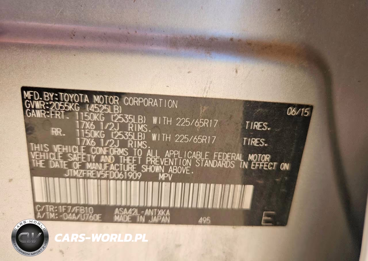 2015 Toyota Rav4 Le VIN:JTMZFREV5FD061909 - 12