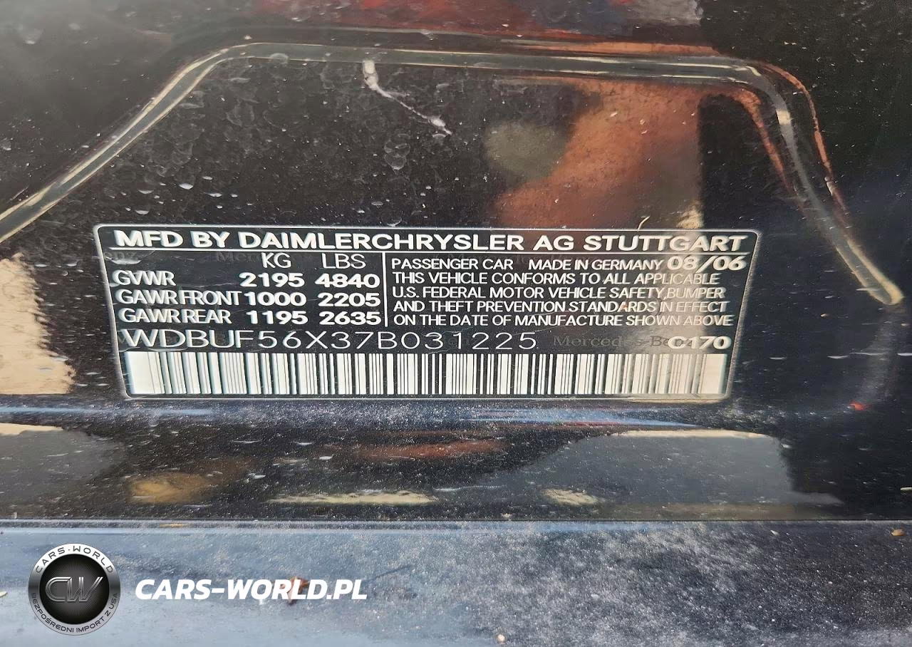 2007 Mercedes-Benz E 350 VIN:WDBUF56X37B031225 - 12