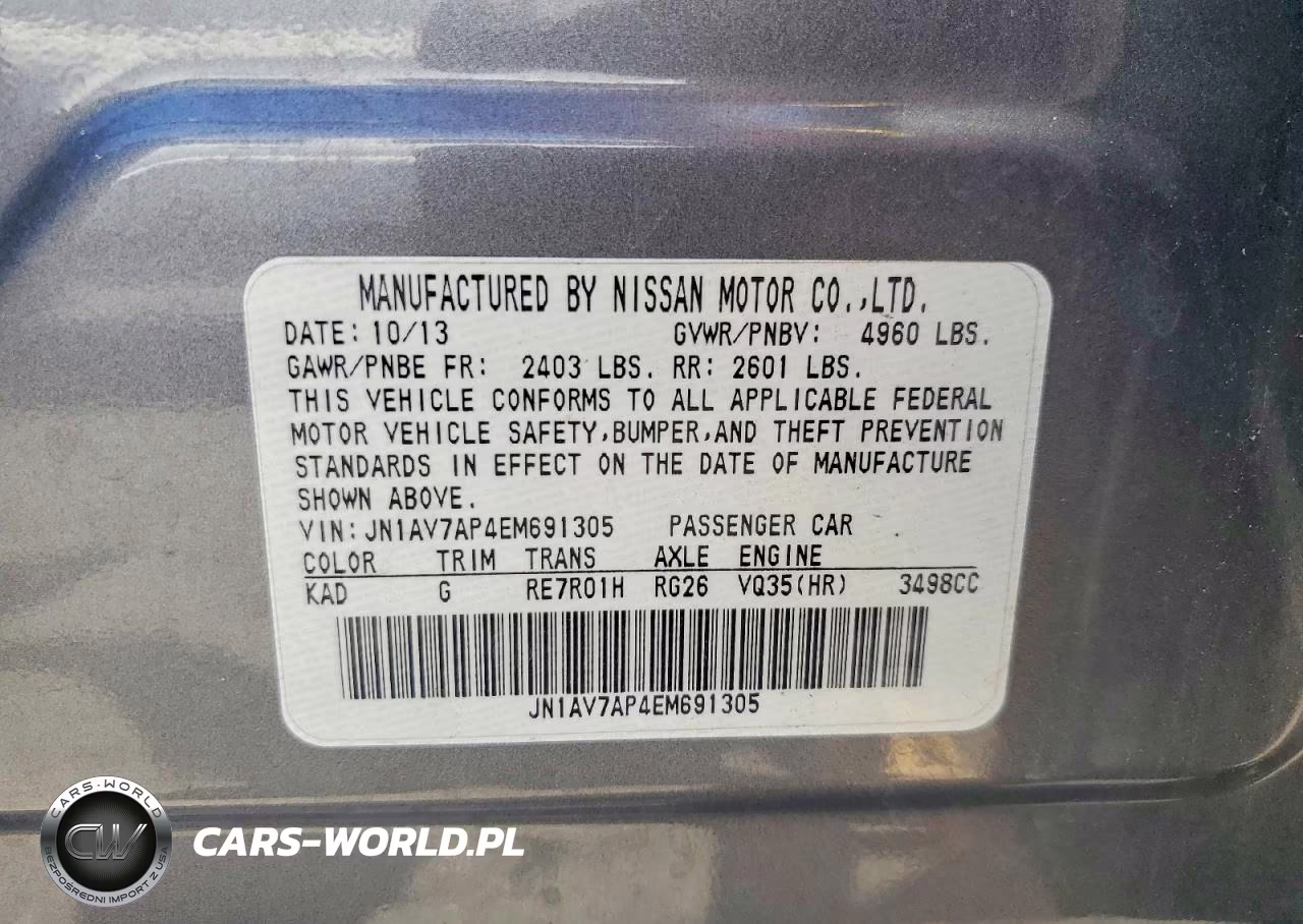 2014 Infiniti Q50 Hybrid Sport VIN:JN1AV7AP4EM691305 - 12