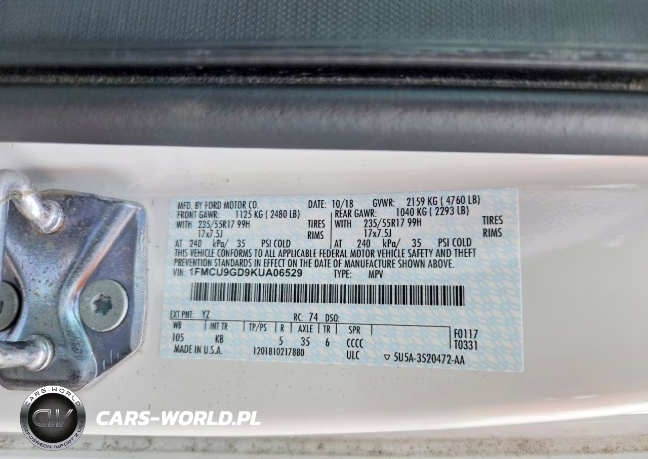 2019 Ford Escape Se VIN:1FMCU9GD9KUA06529 - 13