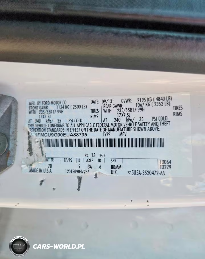 2014 Ford Escape Se VIN:1FMCU9G90EUA88795 - 14