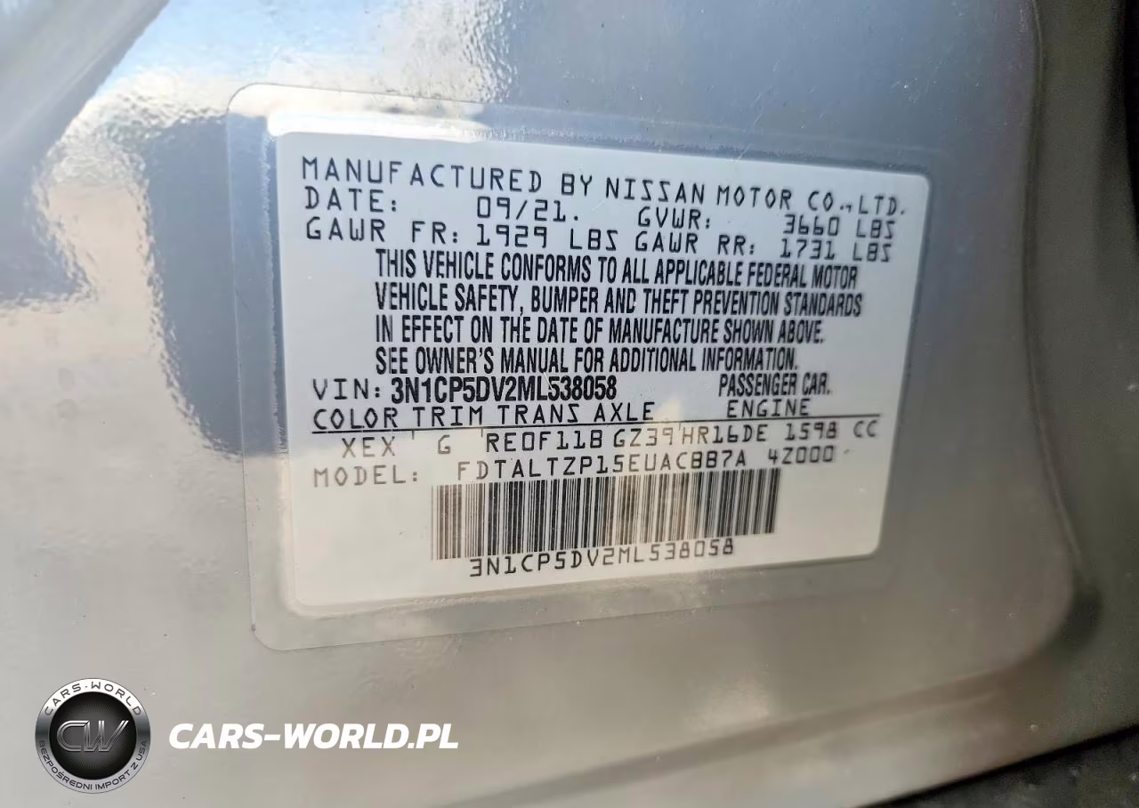 2021 Nissan Kicks Sr VIN:3N1CP5DV2ML538058 - 13