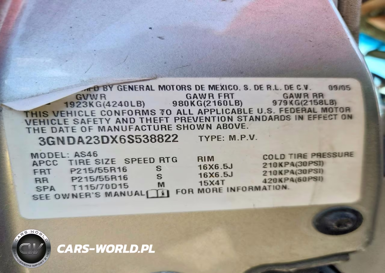 2006 Chevrolet Hhr Lt VIN:3GNDA23DX6S538822 - 13