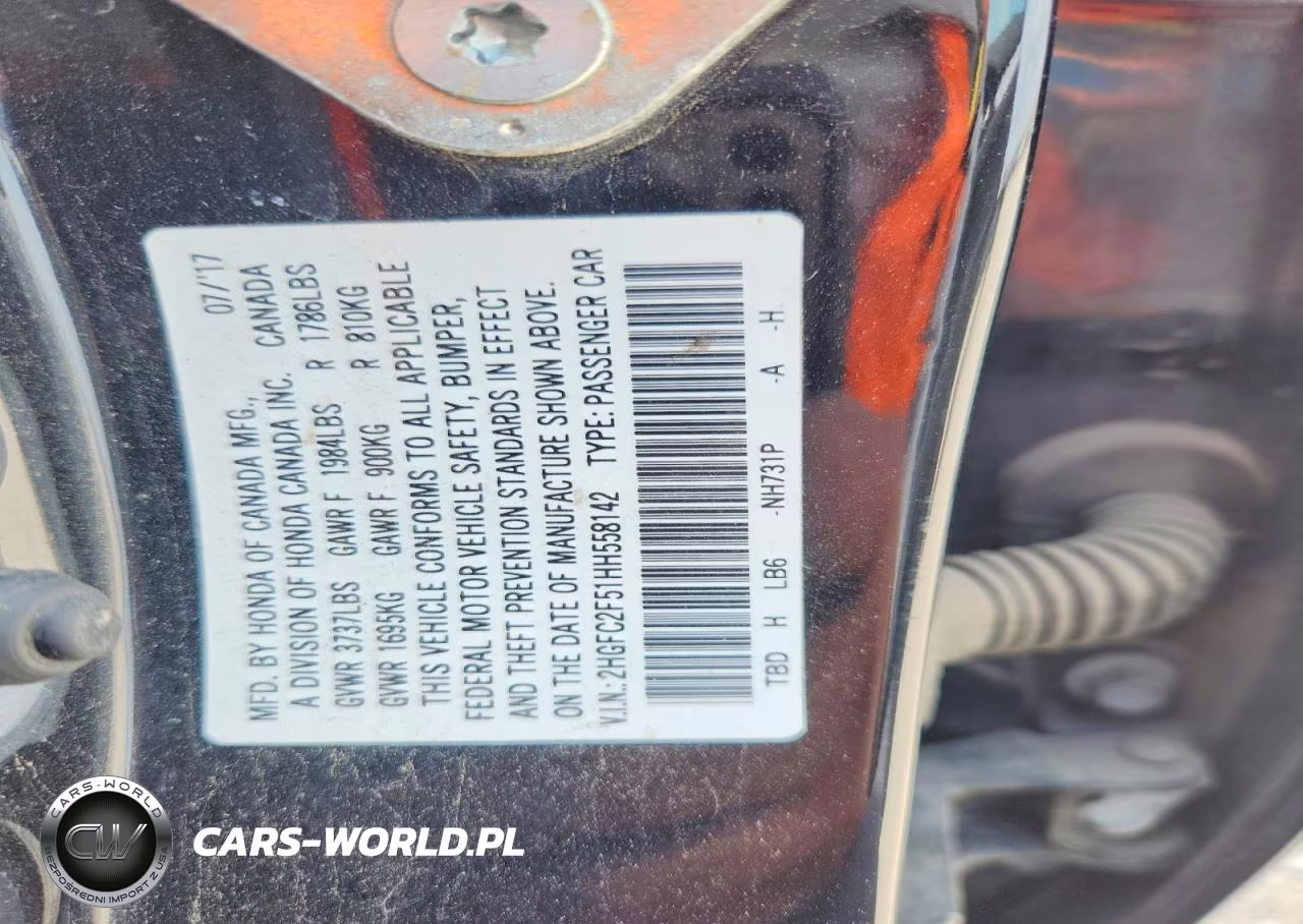 2017 Honda Civic Lx VIN:2HGFC2F51HH558142 - 12