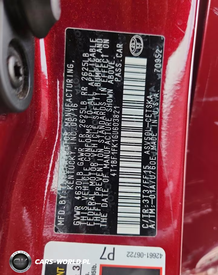 2016 Toyota Camry Se VIN:4T1BF1FK1GU603821 - 12