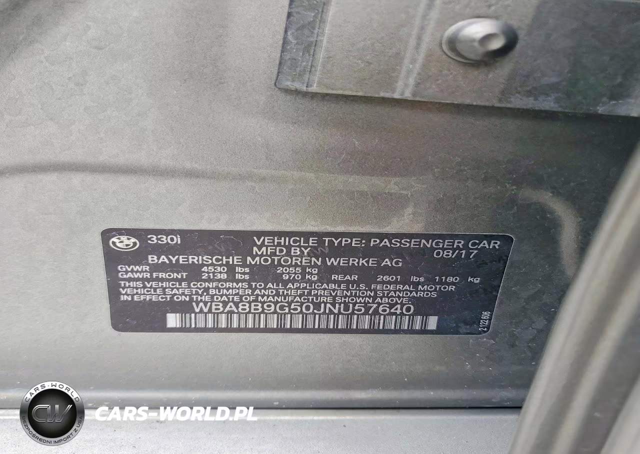2018 BMW 330 I VIN:WBA8B9G50JNU57640 - 12