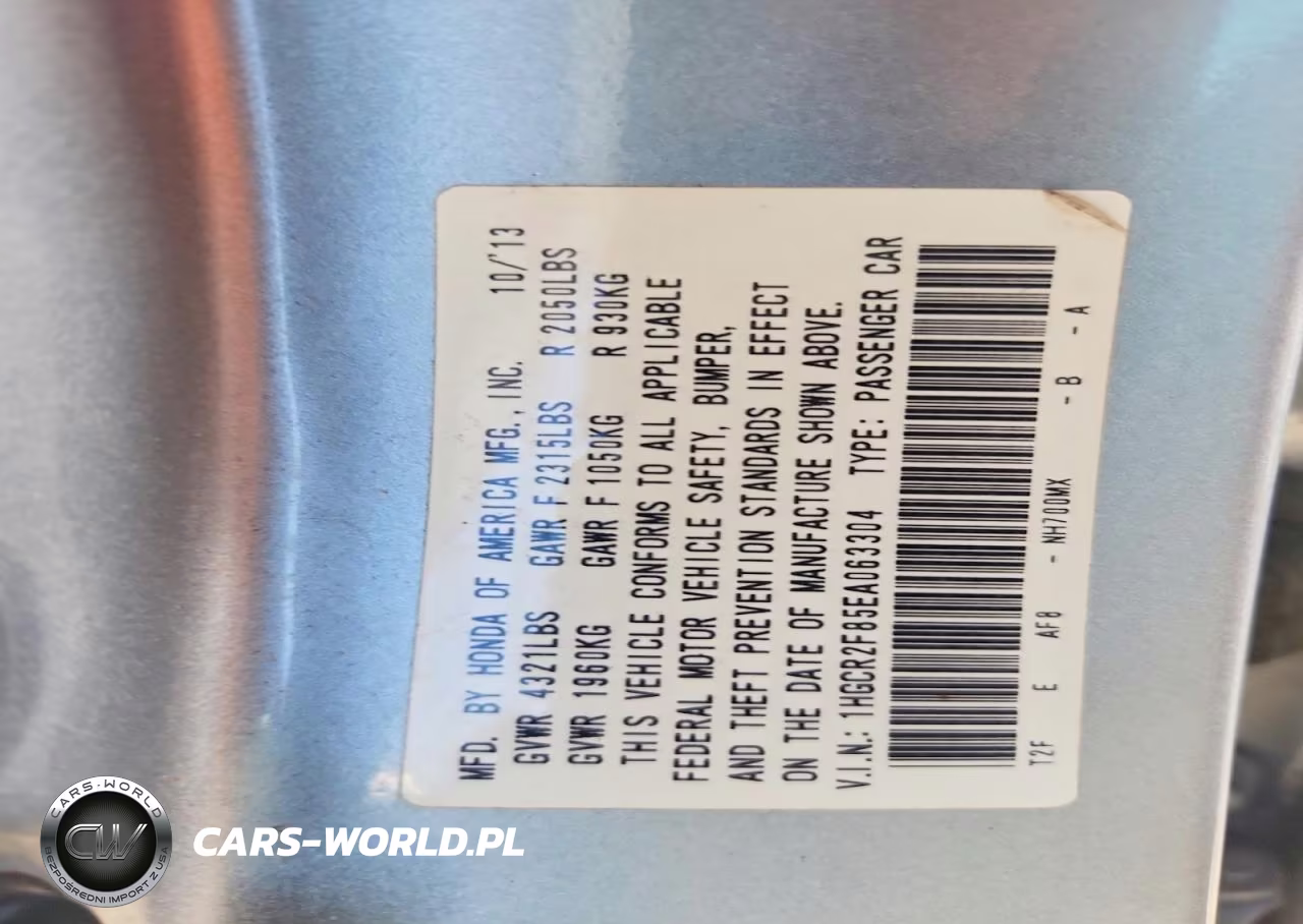 2014 Honda Accord Exl VIN:1HGCR2F85EA063304 - 13