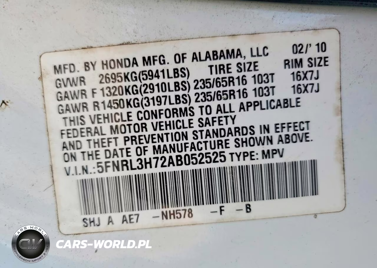 2010 Honda Odyssey Exl VIN:5FNRL3H72AB052525 - 14