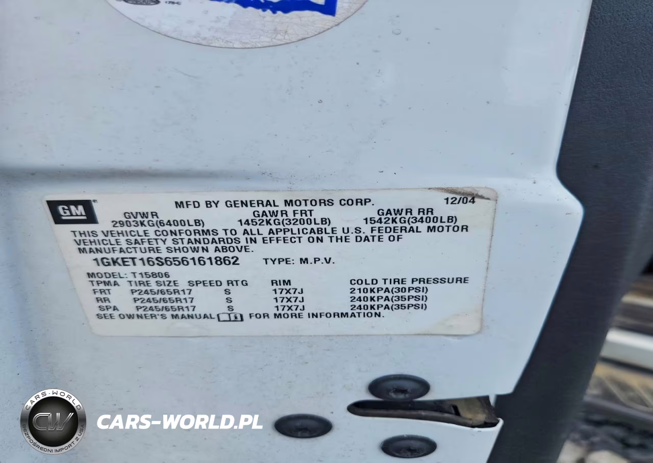 2005 GMC Envoy Xl VIN:1GKET16S656161862 - 13