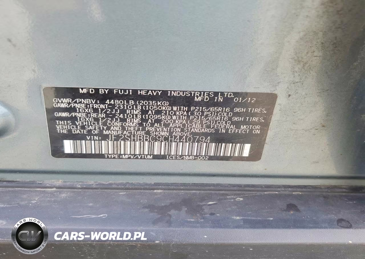 2012 Subaru Forester 2.5X VIN:JF2SHBBC9CH440794 - 13