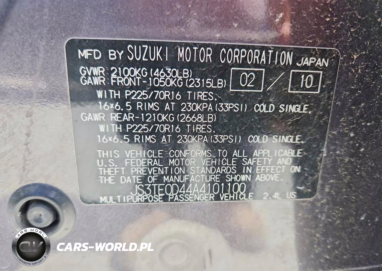 2010 Suzuki Grand Vitara Xsport VIN:JS3TE0D44A4101100 - 14