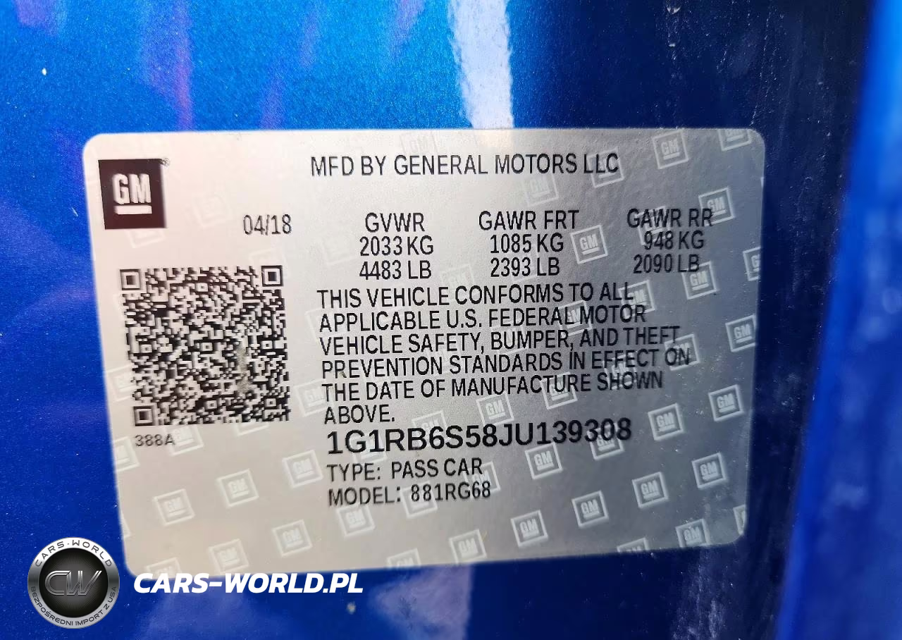 2018 Chevrolet Volt Premier VIN:1G1RB6S58JU139308 - 12