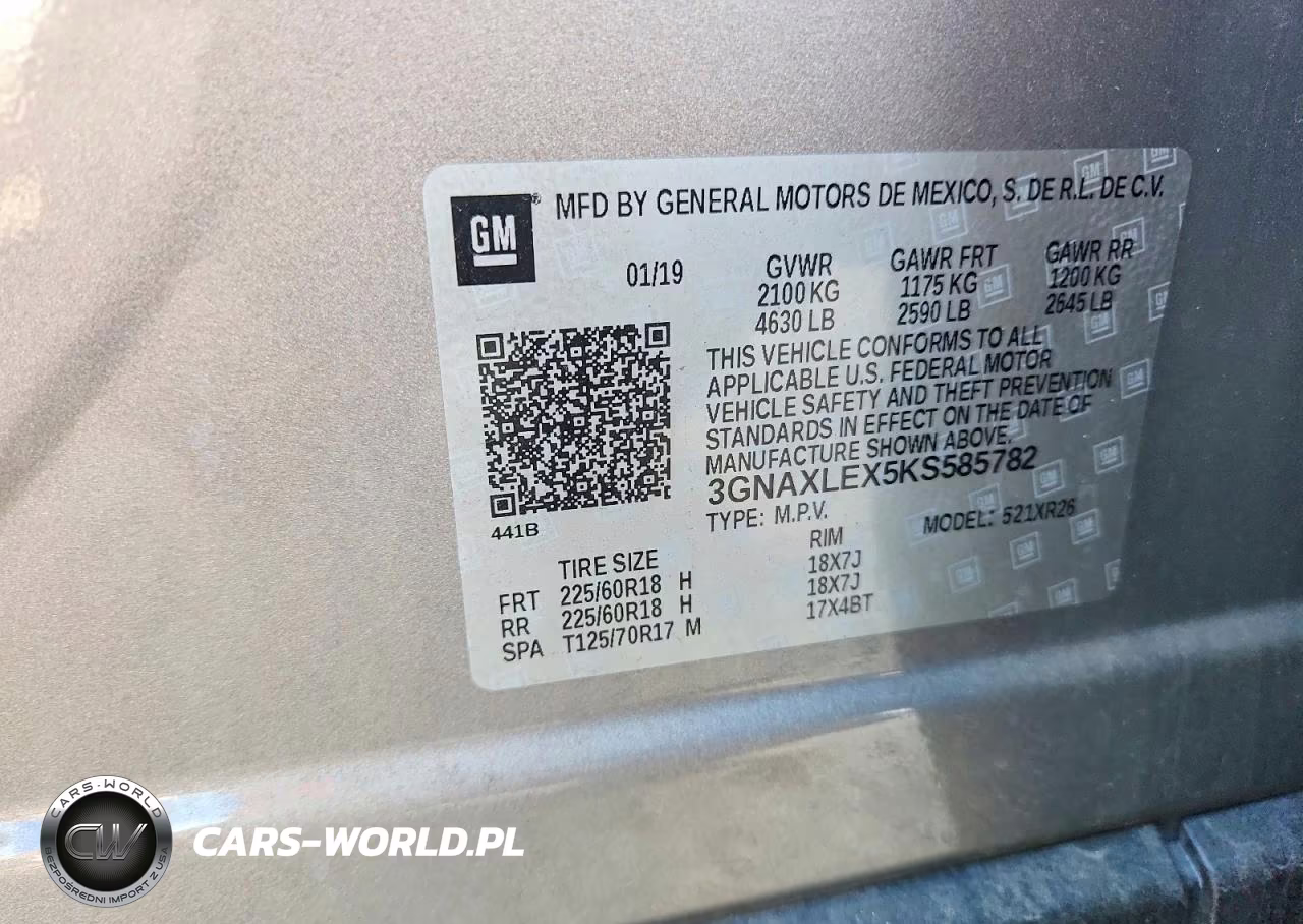 2019 Chevrolet Equinox Lt VIN:3GNAXLEX5KS585782 - 14