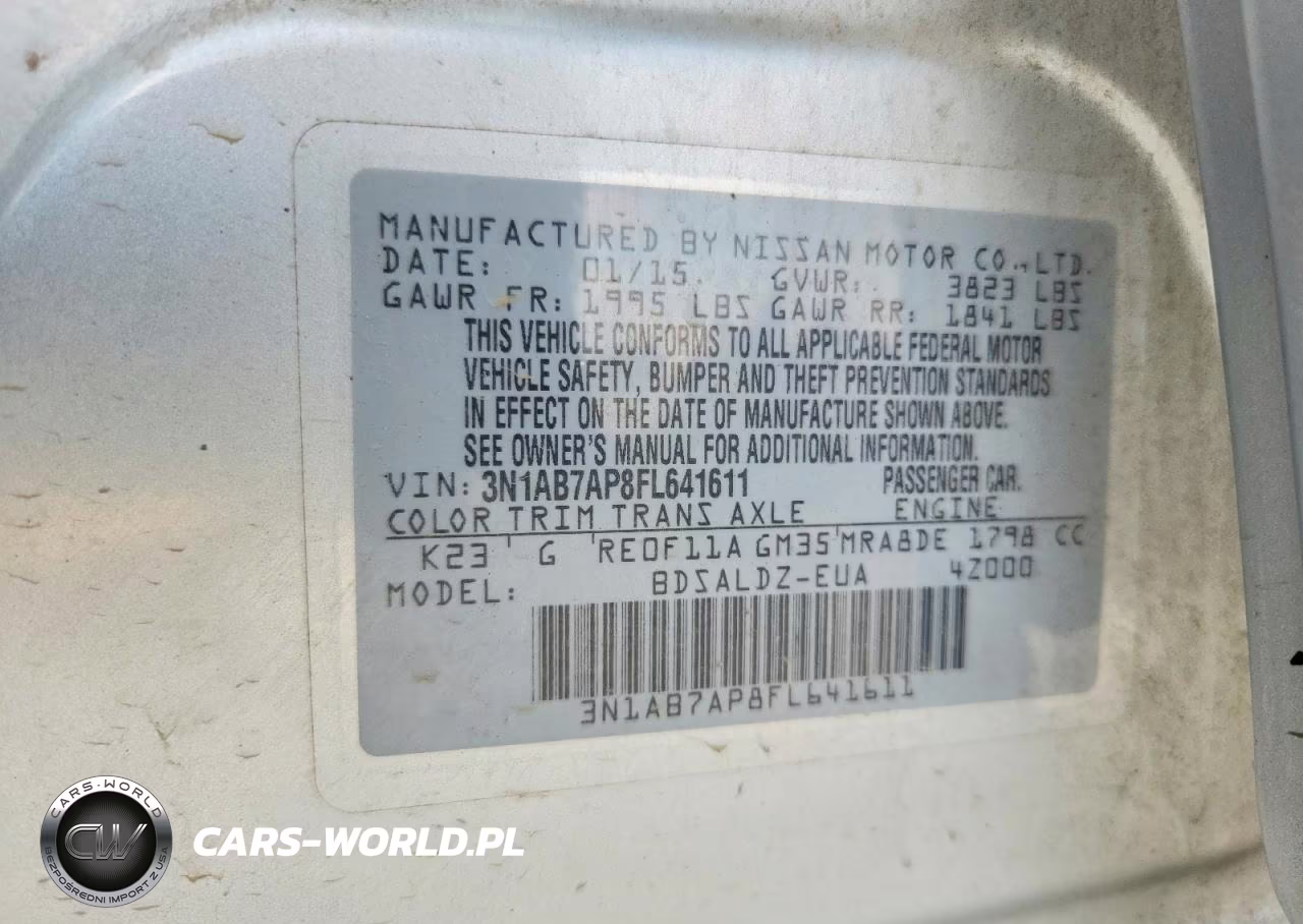 2015 Nissan Sentra Sv VIN:3N1AB7AP8FL641611 - 12