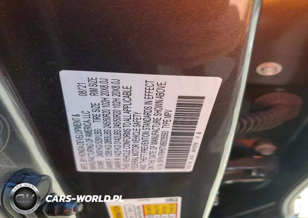 2021 Honda Passport Exl VIN:5FNYF8H57MB035593 - 12