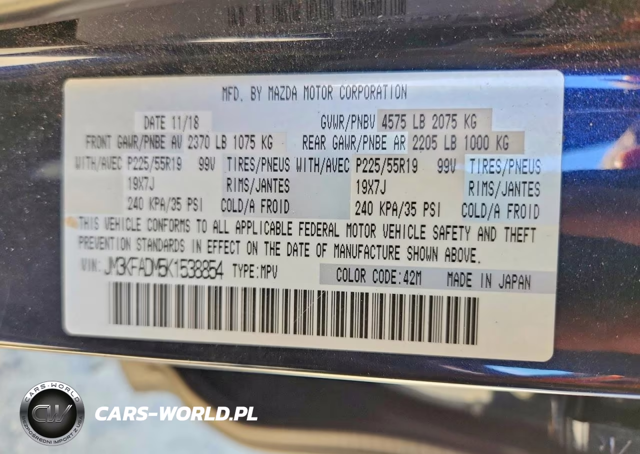 2019 Mazda Cx-5 Grand Touring VIN:JM3KFADM5K1538854 - 12