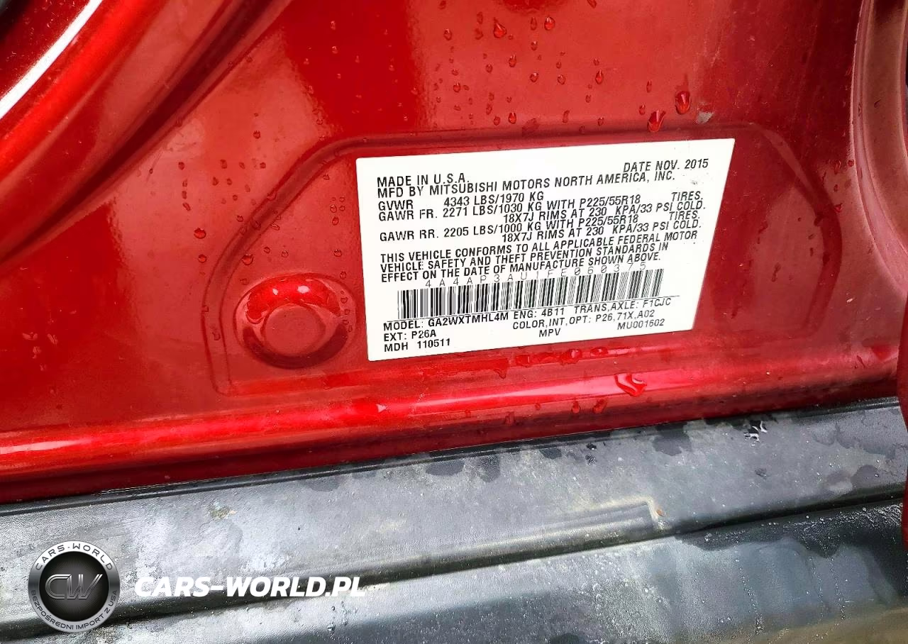 2015 Mitsubishi Outlander Sport Es VIN:4A4AP3AU1FE060375 - 13