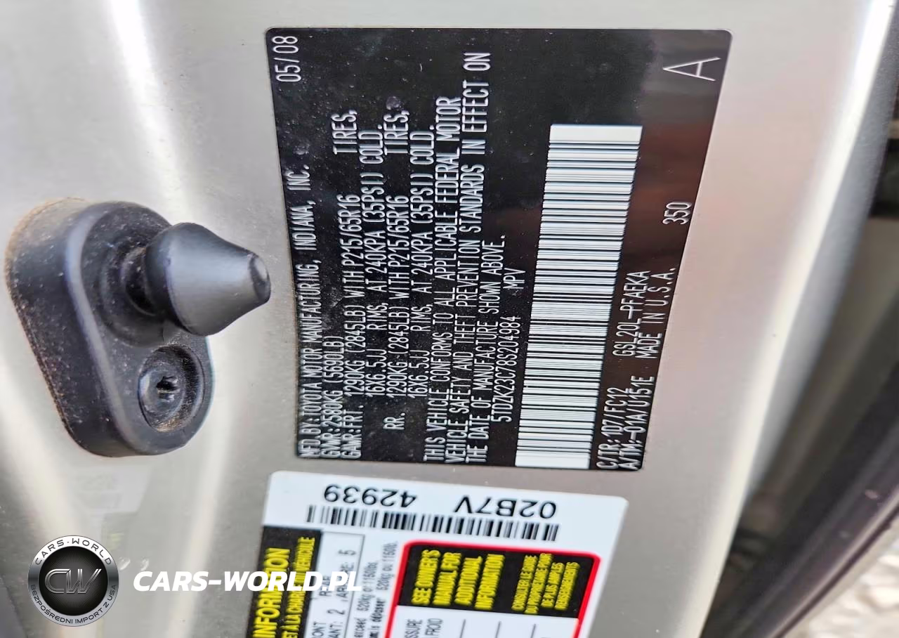 2008 Toyota Sienna Le 7-Passenger VIN:5TDZK23C78S204984 - 12
