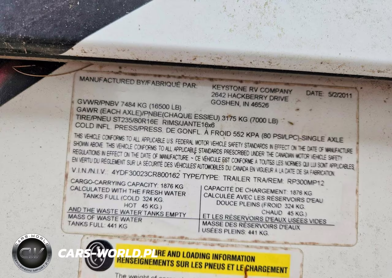 2012 Keystone Raptor Camper VIN:4YDF30023CR800162 - 10