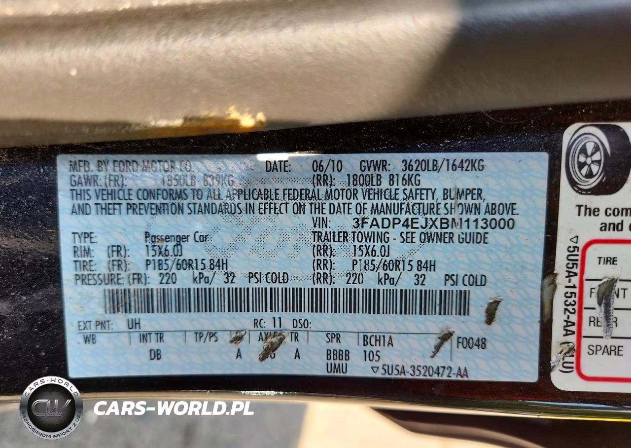 2011 Ford Fiesta Se VIN:3FADP4EJXBM113000 - 12