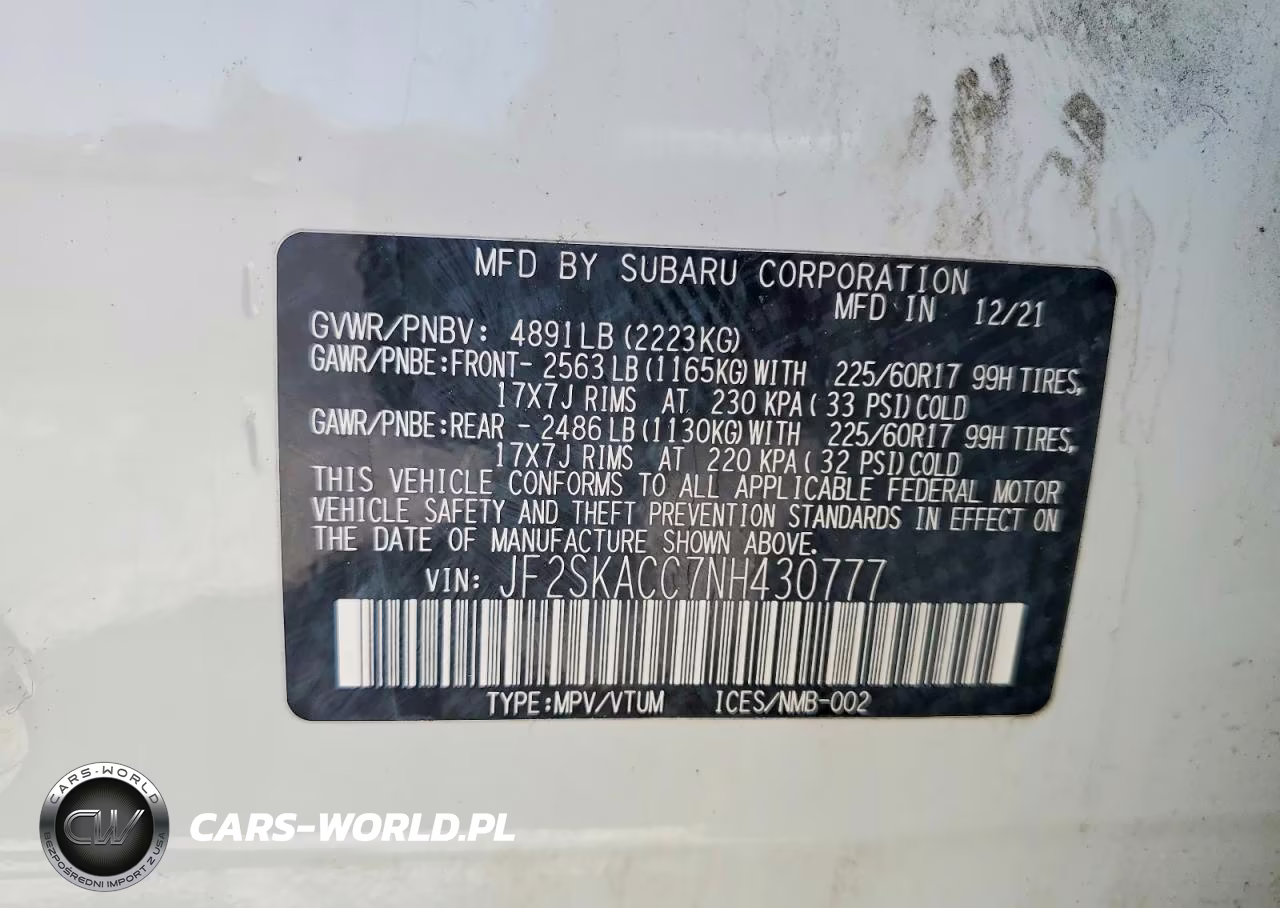 2022 Subaru Forester VIN:JF2SKACC7NH430777 - 13