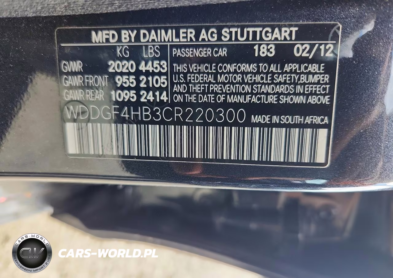 2012 Mercedes-Benz C 250 VIN:WDDGF4HB3CR220300 - 12