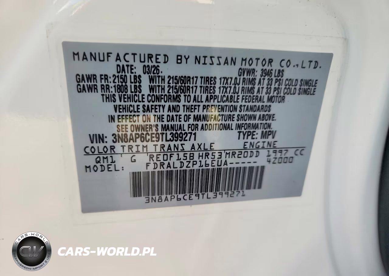 2026 Nissan Kicks Sv VIN:3N8AP6CE9TL399271 - 13