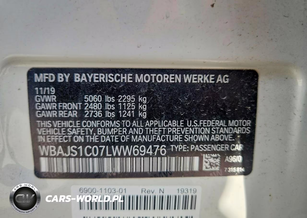 2020 BMW 540 I VIN:WBAJS1C07LWW69476 - 12