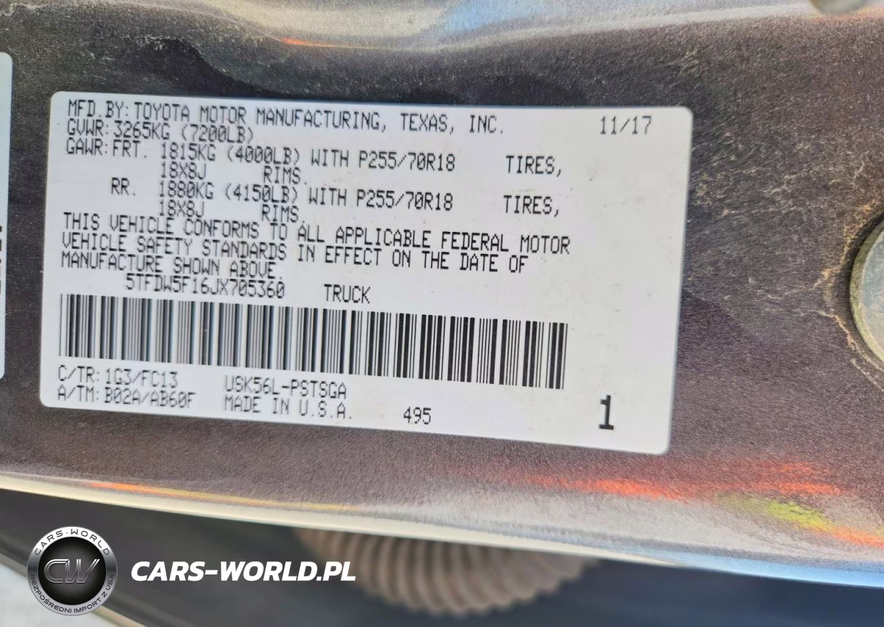 2018 Toyota Tundra Crewmax Sr5 VIN:5TFDW5F16JX705360 - 12