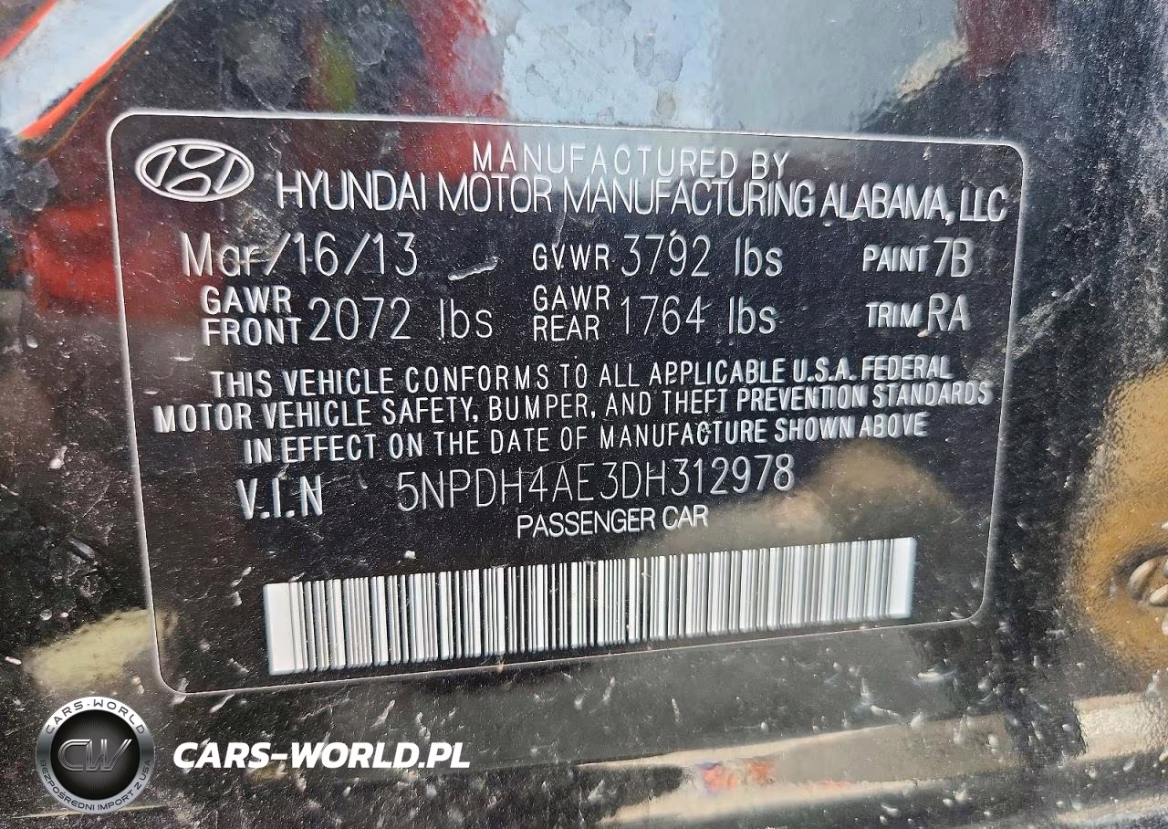 2013 Hyundai Elantra Gls VIN:5NPDH4AE3DH312978 - 12