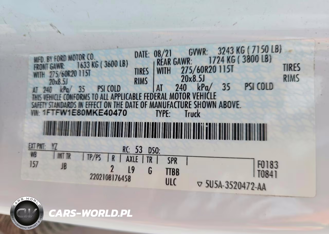 2021 Ford F150 Supercrew VIN:1FTFW1E80MKE40470 - 13