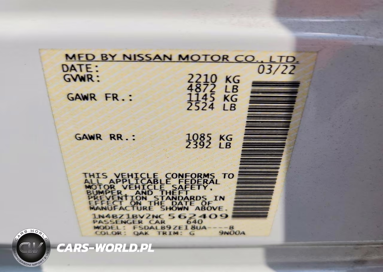 2022 Nissan Leaf S Plus VIN:1N4BZ1BV2NC562409 - 12