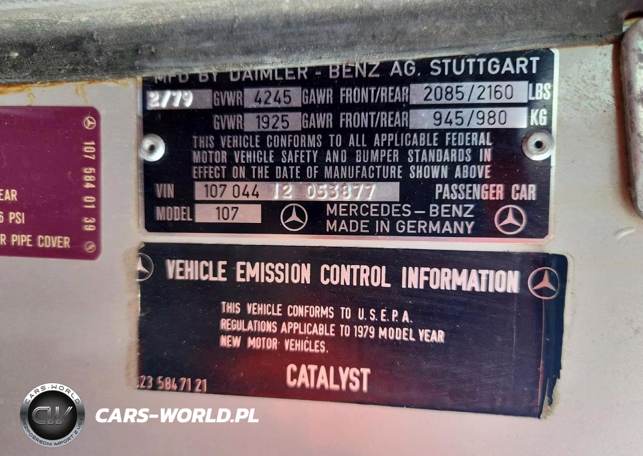 1979 Mercedes-Benz Rd VIN:10704412053877 - 12