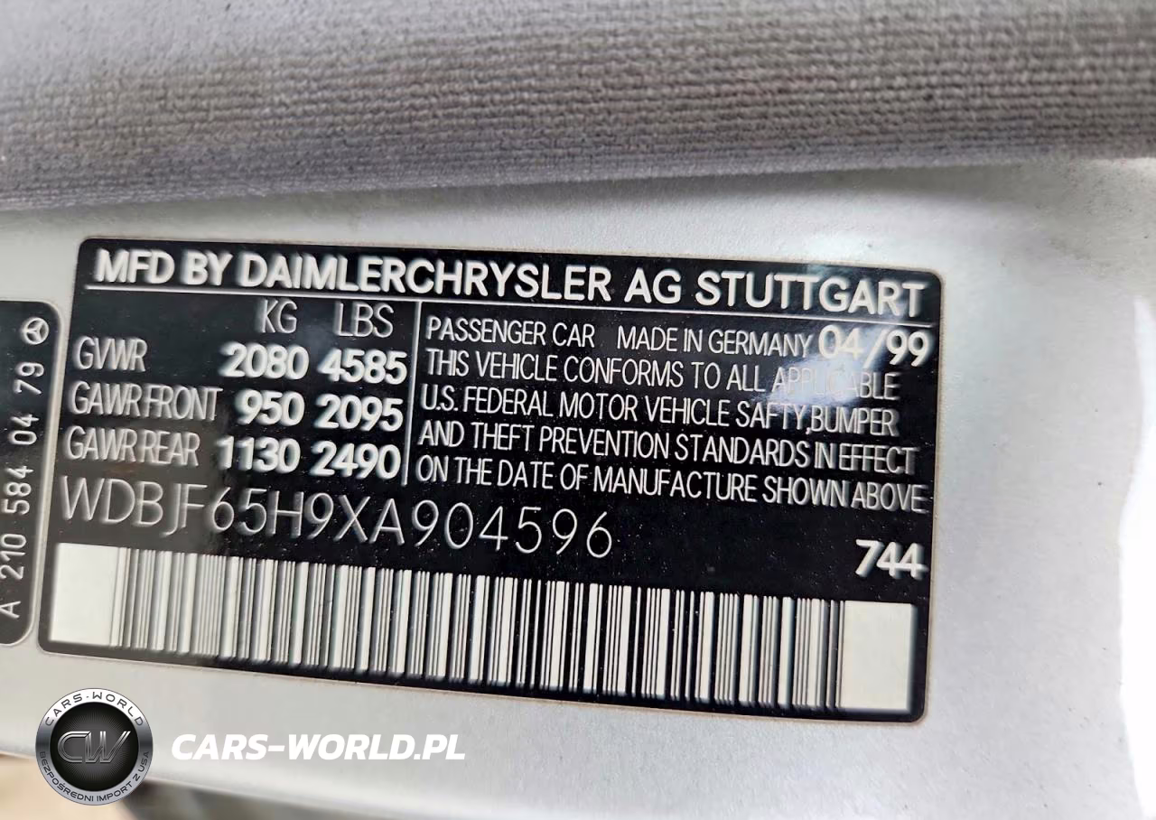 1999 Mercedes-Benz E 320 VIN:WDBJF65H9XA904596 - 12