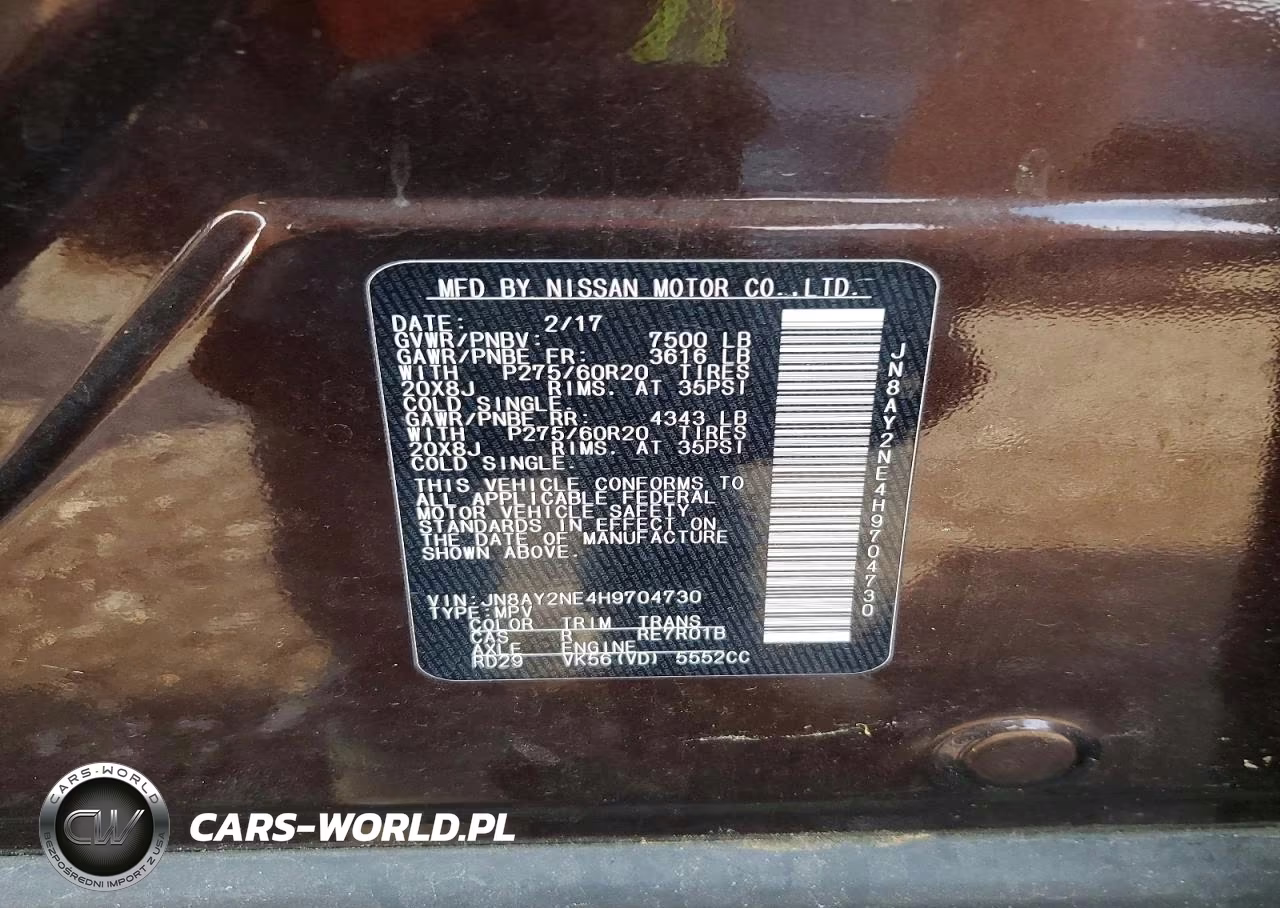 2017 Nissan Armada Platinum VIN:JN8AY2NE4H9704730 - 13