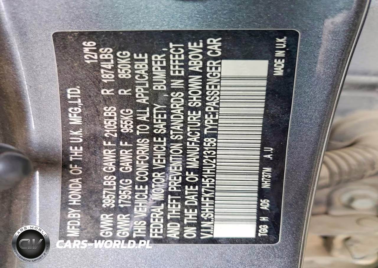 2017 Honda Civic Ex VIN:SHHFK7H51HU213158 - 12