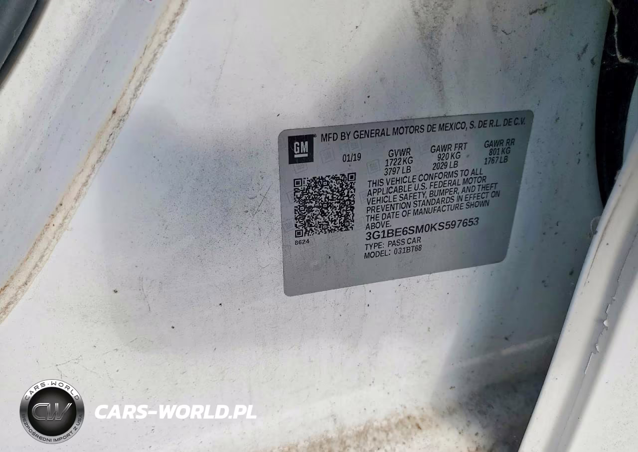 2019 Chevrolet Cruze Lt VIN:3G1BE6SM0KS597653 - 13