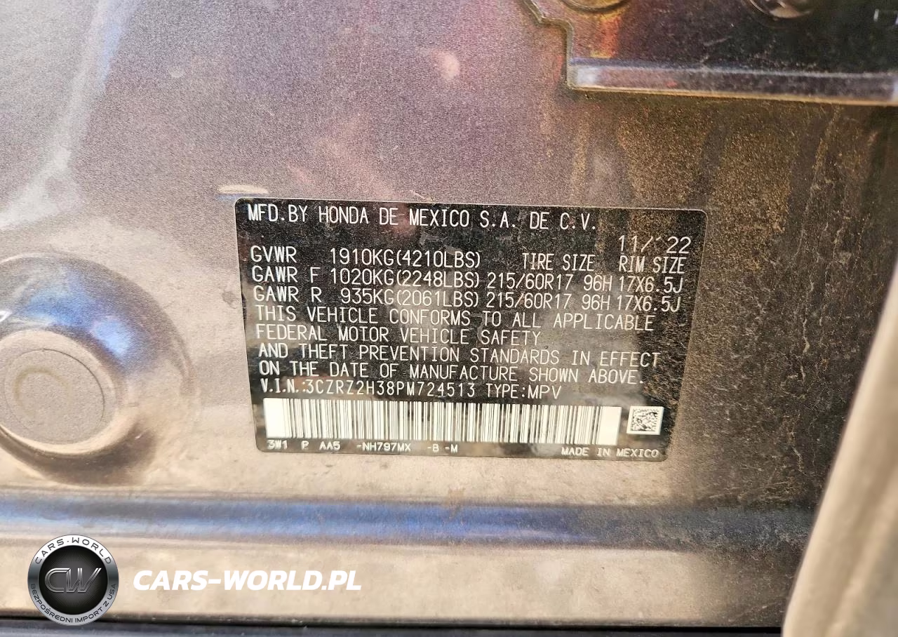 2023 Honda Hr-V Lx VIN:3CZRZ2H38PM724513 - 12