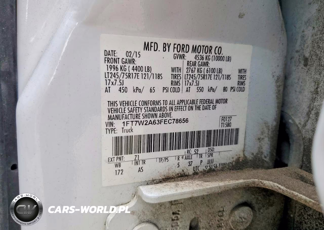 2015 Ford F250 Super Duty VIN:1FT7W2A63FEC78656 - 12