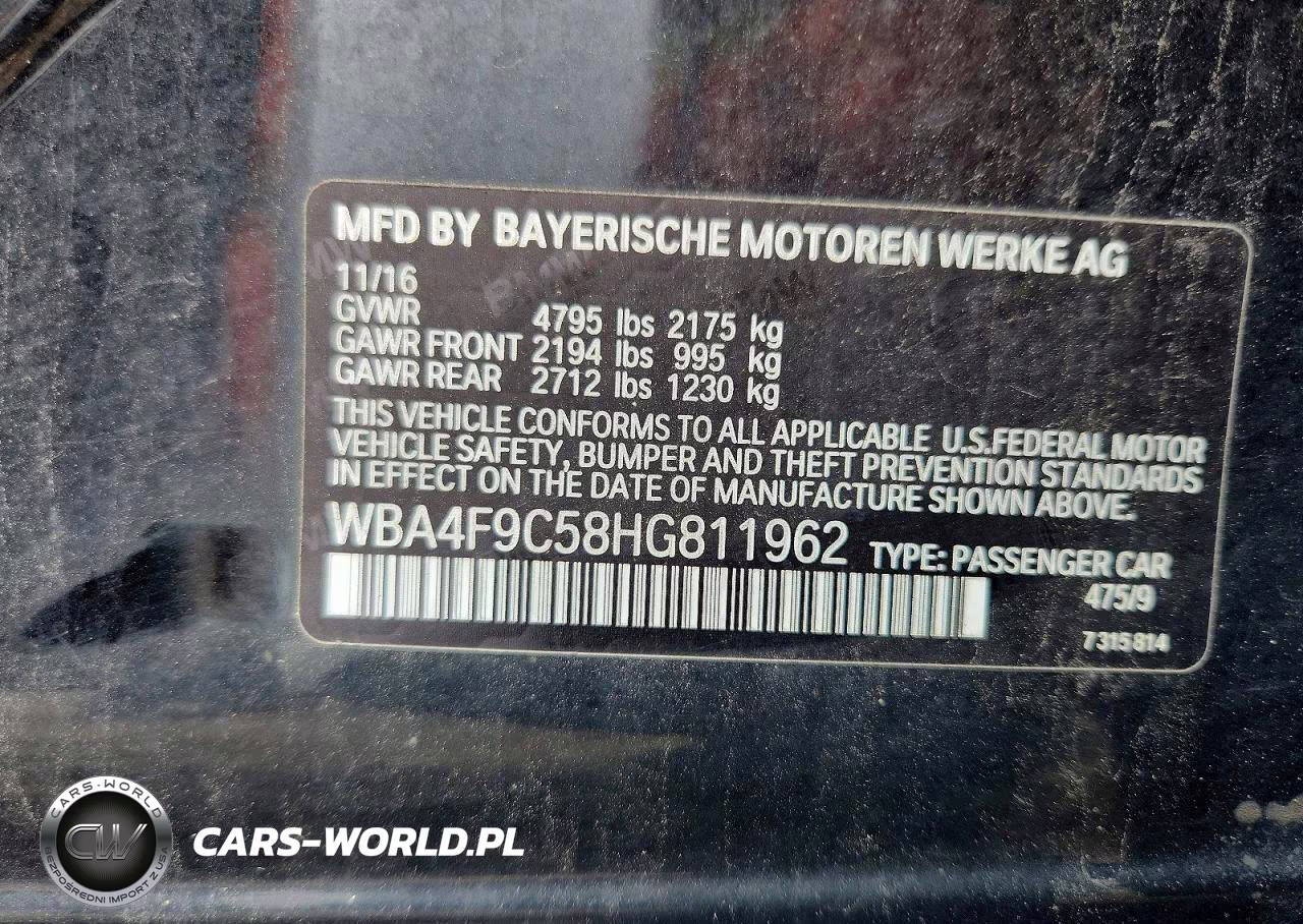 2017 BMW 430Xi Gran Coupe VIN:WBA4F9C58HG811962 - 13