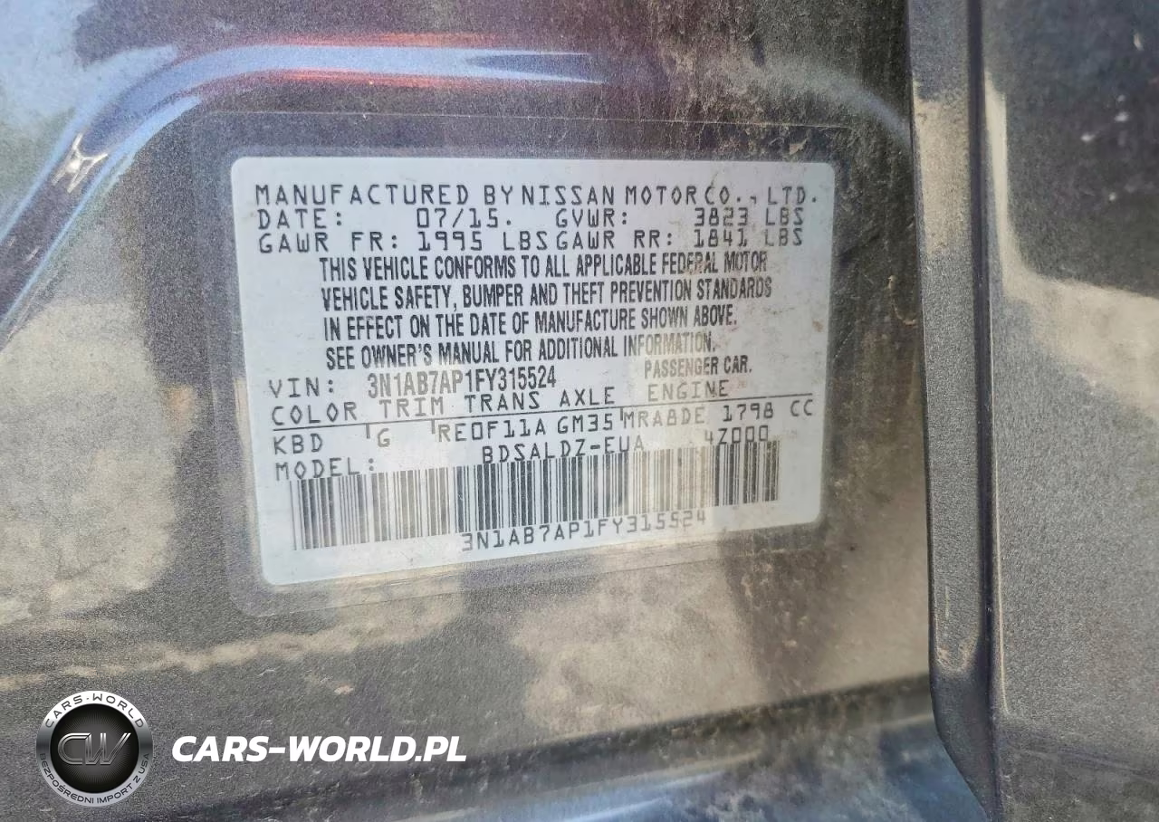 2015 Nissan Sentra Sv VIN:3N1AB7AP1FY315524 - 12