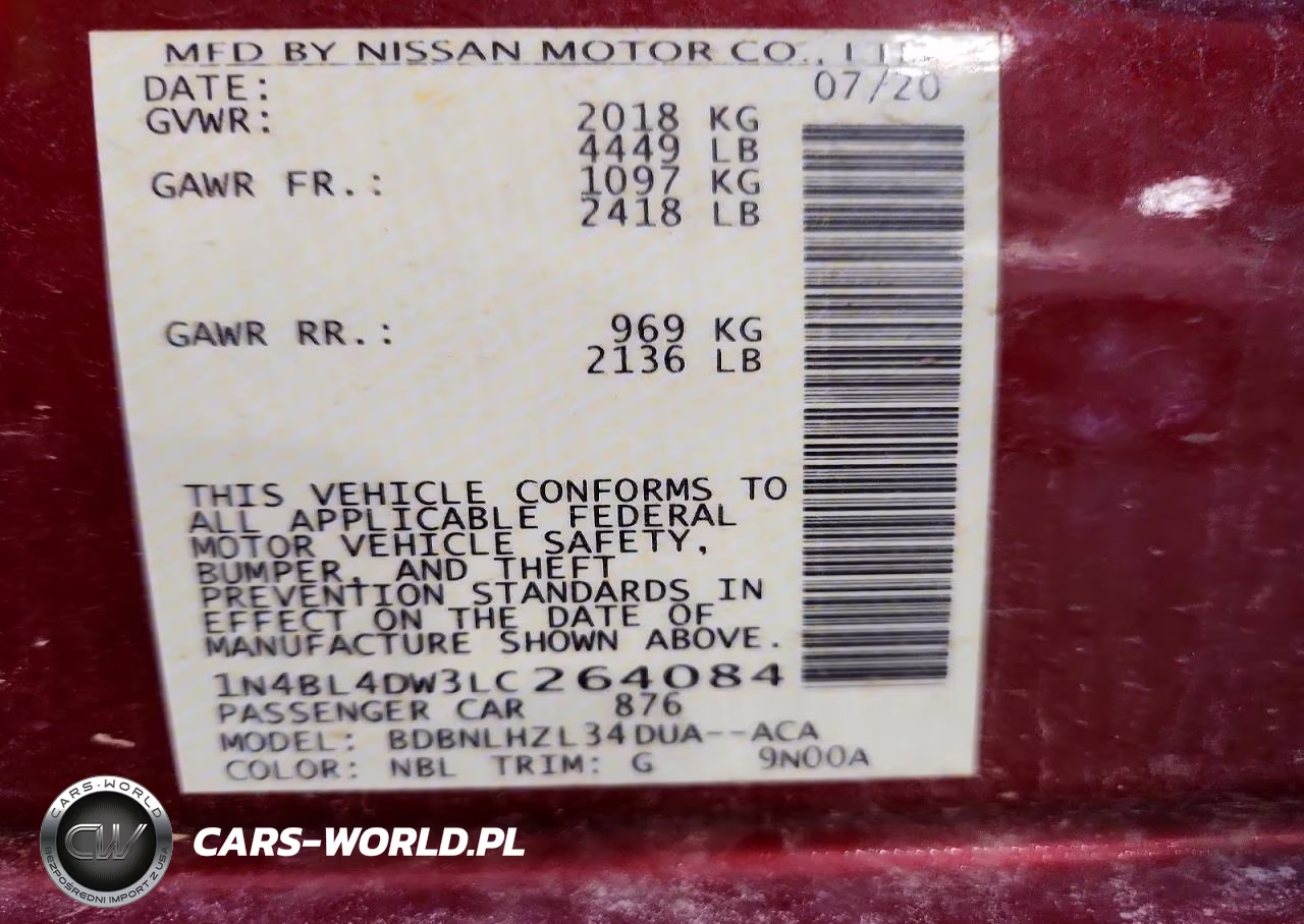 2020 Nissan Altima Sv VIN:1N4BL4DW3LC264084 - 12