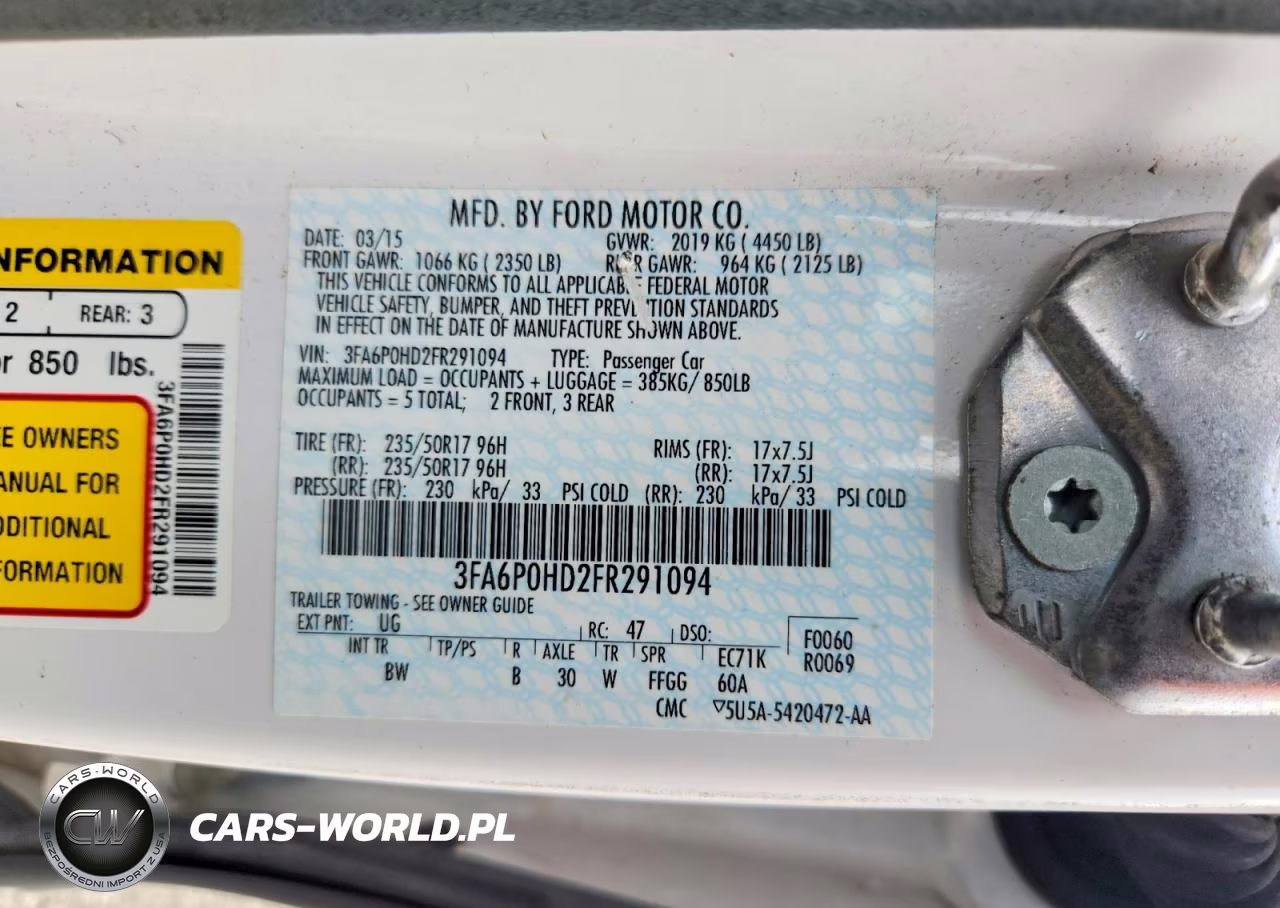 2015 Ford Fusion Se VIN:3FA6P0HD2FR291094 - 12