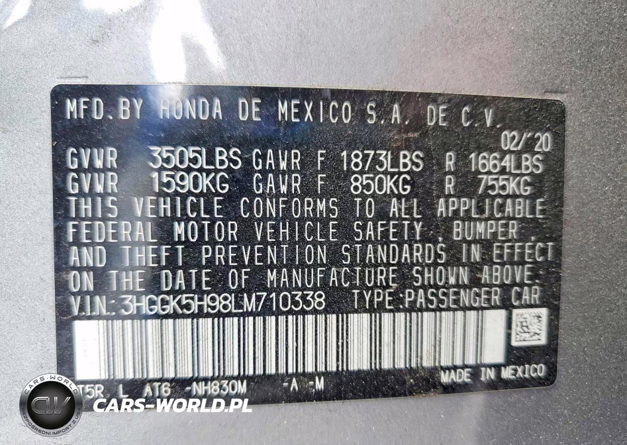 2020 Honda Fit Exl VIN:3HGGK5H98LM710338 - 12
